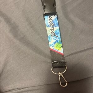 Black and Blue Lanyard with Clip